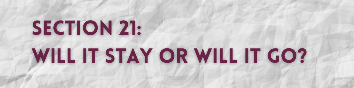 Section 21: will it stay or will it go?